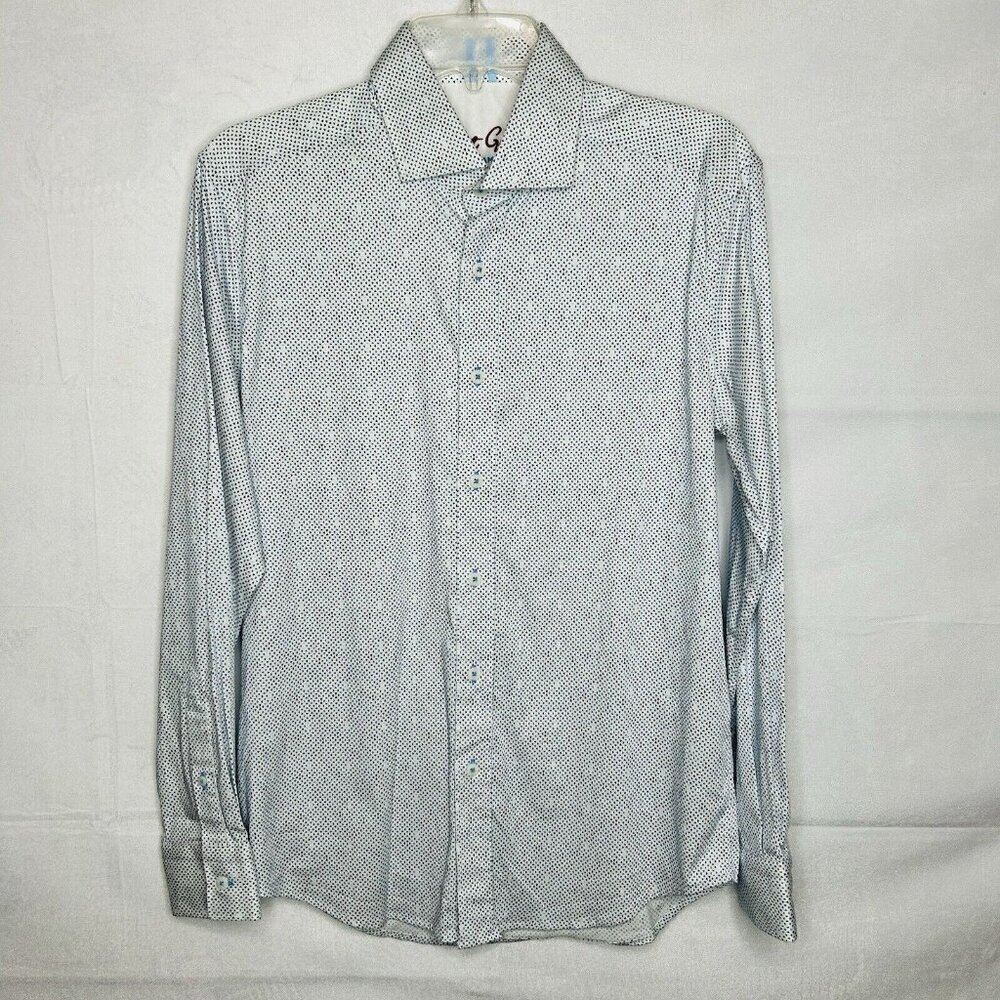 Robert Graham Modern Americana Tailored-Fit Shirt Sz S White w Purple Blue